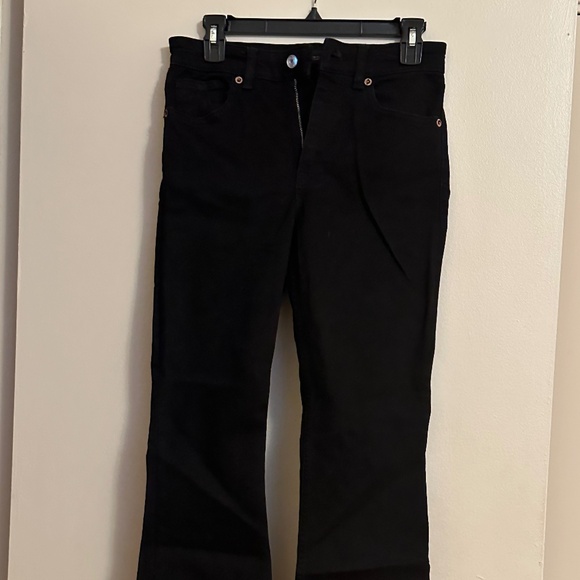 ZARA Black cropped Flared Jeans size 28 - Picture 2 of 3